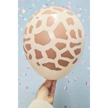 Gold Center Zürafa Desen Baskılı Balonlar 12" Inç Balon Safari Zürafa Temalı Balonlar 10 Adet