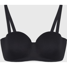 Velina Secret Lotus Cup Balenli Desteksiz Straplez Toparlayıcı Sütyen - Siyah