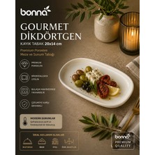 Bonna Gourmet Dikdörtgen Kayık Tabak 20 cm