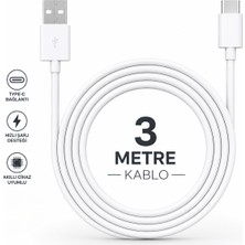 Erdmsp 3 Metre Usb-A To Type-C Hızlı Şarj ve Veri Kablosu 3 Metre Özgürlük, Kesintisiz Şarj