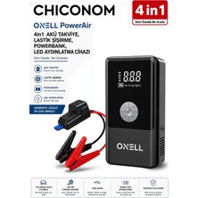 Chiconom Onell Power Air Akü Takviye + Lastik Şişirme Kompresör + Powerbank + LED Işık