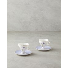 Empressco Lila Valentina Bone China 4 Parça 2 Kişilik Kahve Fincan Takımı