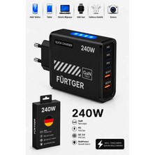 Fürtger 3 Type-C + 2 Usb-A Toplam 5 Çıkışlı + 20W Şarj Aleti