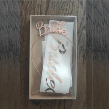 Gold Center Rose Gold Bride To Be Taç ve Kuşak Set Model 2