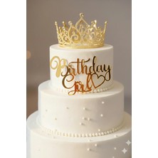 Gold Center Birthday Girl Pasta Yazısı