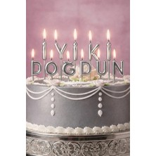 Gold Center Iyi Ki Doğdun Gümüş Mum