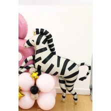 Gold Center Zebra Büyük Folyo Balon Safari Temalı Doğum Günü Zebra Şekilli Folyo Balon 92CM
