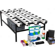 Topraksız Market Topraksız Tarım Hobi Seti 40 Gözlü Nft Hidroponik Yetiştirme Sistemi – Full Paket, Ec & Ph Metre Dahil