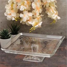 Empressco Madlen Cam Ayaklı Servis Tabağı 24 Cm, Şık ve Dayanıklı Tasarım