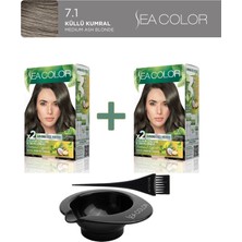 Maxx Deluxe 2'li Natural Beauty Amonyaksız Saç Boyası 7.1 Küllü Kumral, Boya Tası, Fırça Hediye!