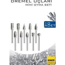 Belirtilmemiş Dremel Uyumlu Mini Oyma Gravür Uç Seti – 10'lu Tungsten Karbür, Ahşap/metal/plastik Için 722462