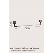 Vakumlu Açılandırılabilir Çok Amaçlı Askılık – 60 x 11 cm