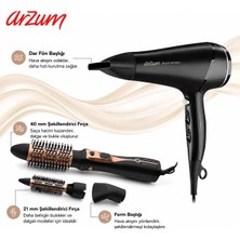 Arzum AR5099 Black Motion 2200W Saç Kurutma Makinesi + AR5063 Volume Pro Hava Üflemeli Saç Şekillendirici Seti
