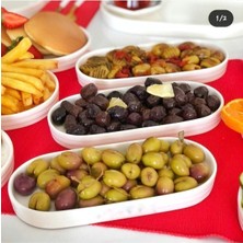 Empressco 3'lü Seramik Oval Kahvaltılık Seti, Çok Amaçlı Masa Sunum Tabakları