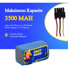 Ümit Maker Anker Eufy Robovac L60 Hybrid Robot Süpürge 3500 Mah 14.4V Batarya