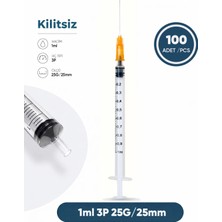 Genject 01 Ml. , 3 Parçalı , 25G (0.51MM.), 25MM, Turuncu Iğneli Şırınga, Aşı Enjektörü 100 Ad./pkt.