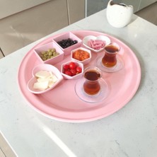 Bereka Sini Tepsi - 50 cm Büyük Boy  Metal Çay Kahve Kahvaltı Tepsisi