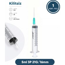 Genject 05 Ml. , 3 Parçalı , 21G (0.82MM.), 16MM, Açık Yeşil Iğneli Şırınga, Enjektör 1 Ad./pkt.