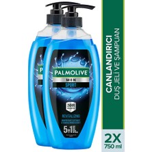 Palmolive Men Sport Canlandırıcı 5'i 1 Arada Vücut Ve Saç Için Duş Jeli Ve Şampuan 2 X 750 ml