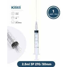 Genject 02,5 Ml. , 3 Parçalı , 27G (0.41MM.), 40MM, Gri Iğneli Dental Şırınga, Luer-Lock Kilitli Dental Enjektör 1 Ad./pkt.