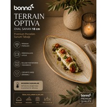 Bonna Terrain Optiva Oval Sahan 18 cm - Premium Porselen Sunum Tabağı