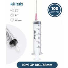 Genject 10 Ml. , 3 Parçalı , 18G (1.27MM.), 38MM, Pembe Iğneli Şırınga, Enjektör 100 Ad./pkt.
