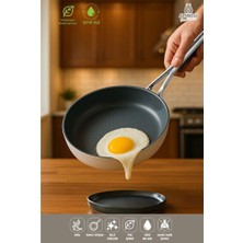 Empressco Yanmaz Seramik Tava 30 Cm, Dayanıklı ve Kolay Temizlenir Beyaz