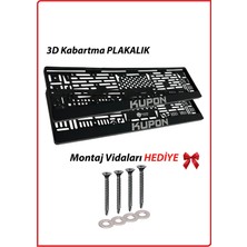 Plakamatik Kupon Yazılı 2 Adet Kabartmalı Siyah Oto Plakalık