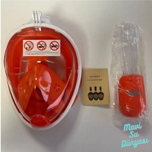 Premini Turuncu Renkli Full Face Maske, Mavi Su Teması, Konforlu ve Güvenli Kullanım