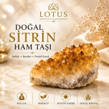 Lotus Atölye ve İyi Yaşam Merkezi Premium Brezilya Doğal Sitrin Ham Taşı – Doğal Kristal Dekor Taşı