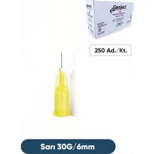Genject 30G (0.82MM.), 6mm, Sarı Enjektör Ucu 250 Ad./pkt.