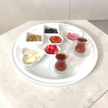Bereka Sini Tepsi - 50 cm Büyük Boy  Metal Çay Kahve Kahvaltı Tepsisi