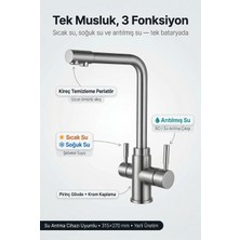 Lüks Üç Yollu Musluk – Su Arıtma Cihazı Uyumlu