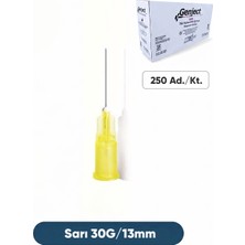 Genject 30G (0.82MM.), 13MM, Sarı Enjektör Ucu 250 Ad./pkt.