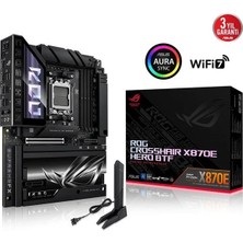 ASUS ROG CROSSHAIR X870E HERO BTF AMD X870E AM5 DDR5 8666 HDMI 2xUSB4 5x M2 USB3.2 WiFi 7 + BT AURA RGB 2.5Gbit + Gbit LAN ATX
