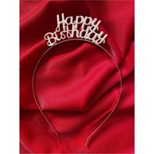 Hepimizin 1 Adet Rose Pembe Happy Birthday Yazılı Metal Parti Taç Doğum Günü Renkli Parti Tacı