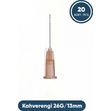 Genject 26G (0.82MM.), 13MM, Kahverengi Enjektör Ucu 20 Ad./pkt.