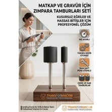 Kentex Mey Ithalat® 2 Li Set 6.35 ve 12.7 mm Zımpara Tamburu Seti - Gravür Matkap Zımparalama Ucu Aparatı 723174