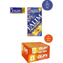 Falım (7gr x 5) x 20 - Olips (28GR x 24) Avantajlı Damla Sakız ve Limon&portakallı Şekerleme Paketi