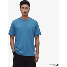 Alpha Industries Essential Erkek Mavi T-Shirt