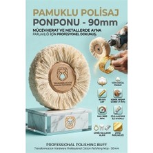 Kentex Mey Ithalat® Ponpon Polisaj Fırçası | 90MM Pamuk Ponpon | Ahşap Göbekli Ayna Parlaklığı 723184
