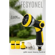Kentex Mey Ithalat® Profesyonel 8 Modelli Metal Basınçlı Sulama Tabancası Seti | Ayarlanabilir Jet | Hortum Konnektörlü 722523