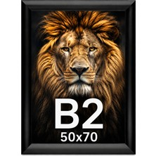OfisDS B2 50X70 Siyah Alüminyum Çerçeve Açılır Kapanır Gönye Köşe 25MM
