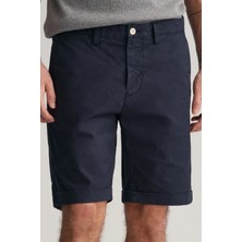 Gant Men's Regular Fit Allister Sunfaded Chino Bermuda Navy Shorts Erkek Kanvas Bermuda Şort Lacivert