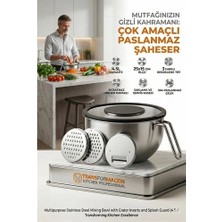 Kentex Mey Ithalat® Çok Amaçlı Rendeli Paslanmaz Çelik Karıştırma Kabı - Sıçratmaz Mikser Kapağı ve Saklama Kasesi 4.5l 723130