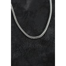 Kentex Mey Ithalat® 316L Çelik Gümüş Renk Foxtail Model Zincir Erkek Kolye