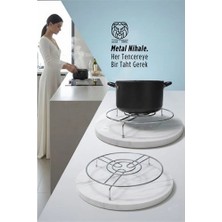 Kentex Mey Ithalat® Juliette Serisi Krom Metal Nihale - 19 cm Isıya Dayanıklı Lüks Tencere Altlığı