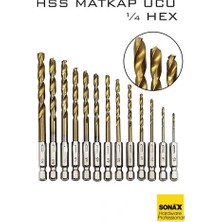Kentex Mey Ithalat® Hss Matkap Ucu 1/4 Hex  13 Parça Hss Tungsten Karbür Matkap Uç 1.5-6.5mm Titanyum 722460