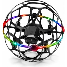 Beemen R34 360° Korumalı Futbol Top Drone Hd Kameralı LED Işıklı Yükseklik Sabitlemeli Uzaktan Kumandalı Akıllı Drone