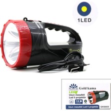 Belirtilmemiş 2W Tek Ledli̇ El Feneri̇ Projektör Fi̇ş Şarjli 2 Kademe Işik Ayari GK-6665 (5047)